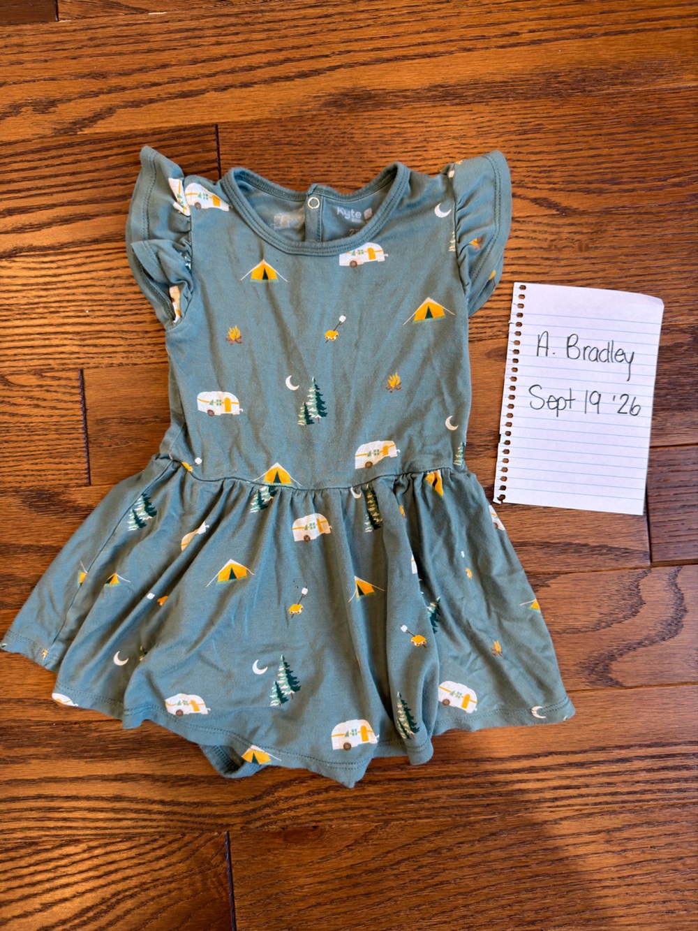 KYTE BABY Camping Bodysuit Twirl Dress 2T